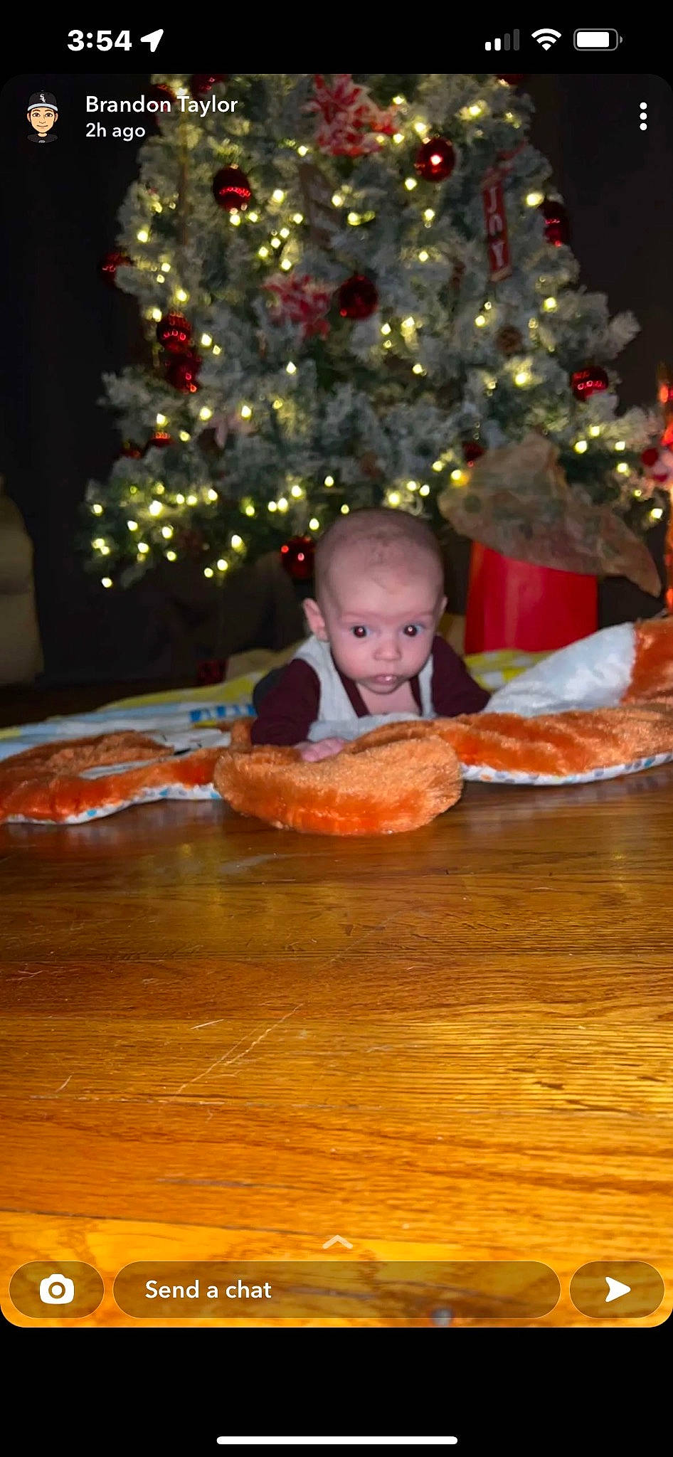 Brantley joined the competition — help win amazing prizes! baby, baby_toddler_clothing, child, christmas, christmas_decoration, christmas_ornament, christmas_tree, conifer, event, fun, happy, holiday, holiday_ornament, interior_design, lap, person, sitting, sweetness, toddler, tree