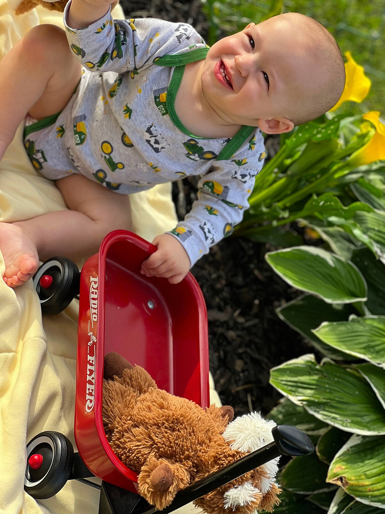 Brantley joined the competition — help win amazing prizes! adaptation, annual_plant, baby, baby_toddler_clothing, child, grass, green, happy, joy, leisure, people_in_nature, person, photograph, plant, plantation, play, sitting, smile, soil, terrestrial_plant