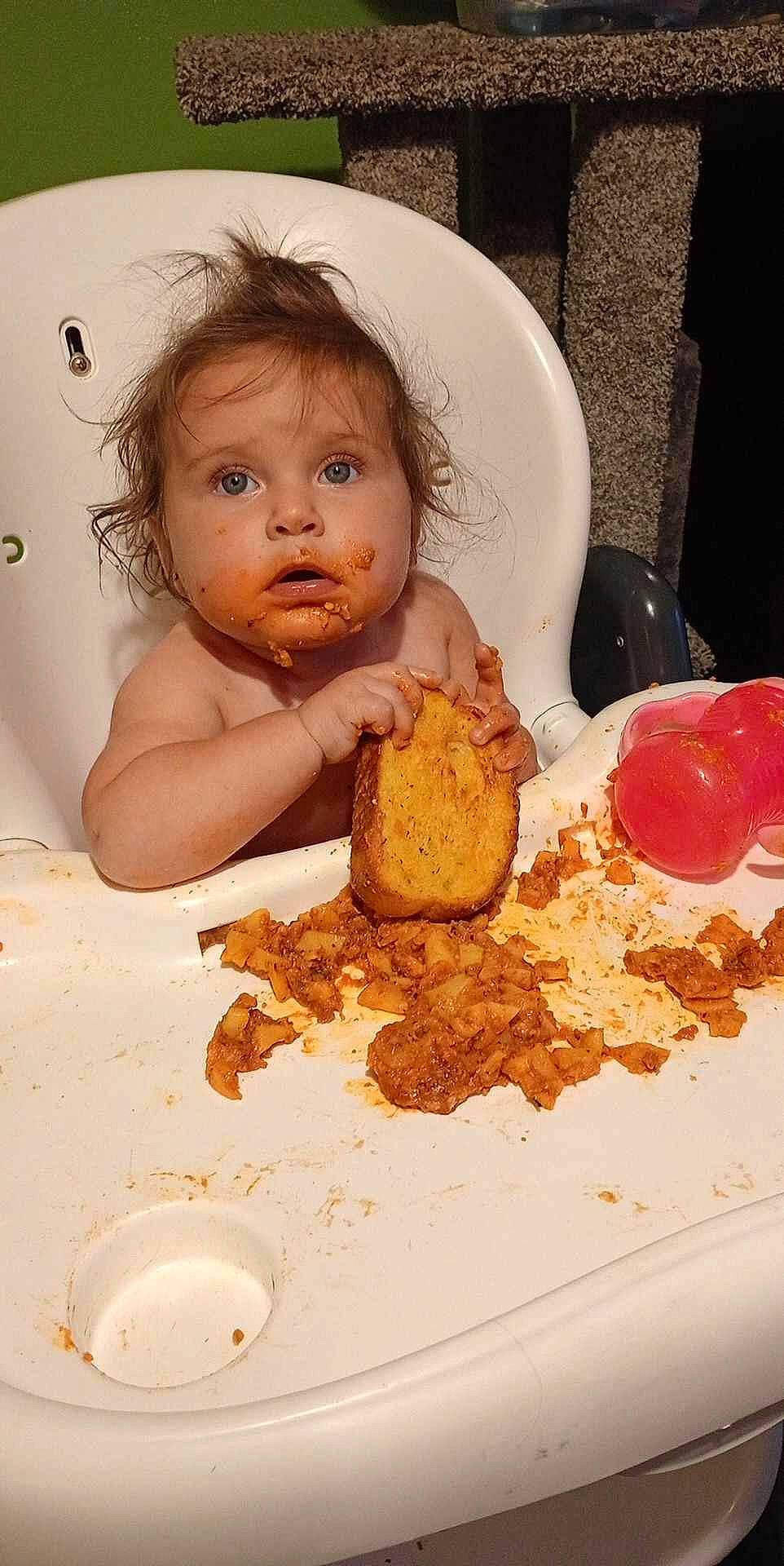 Elissa joined the competition — help win amazing prizes! baby, bathing, chair, child, comfort_food, cuisine, dessert, dish, face, finger_food, food, food_craving, happy, icing, ingredient, person, plate, recipe, surprise, sweetness