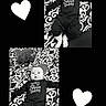 baby, infant, onesie, black_and_white, patterned_blanket, heart_icon, collage, duplicate_photo, lying_down, cute, child, portrait, monochrome, text_on_clothing, baby_clothes, blanket, indoors, face, hands, feet