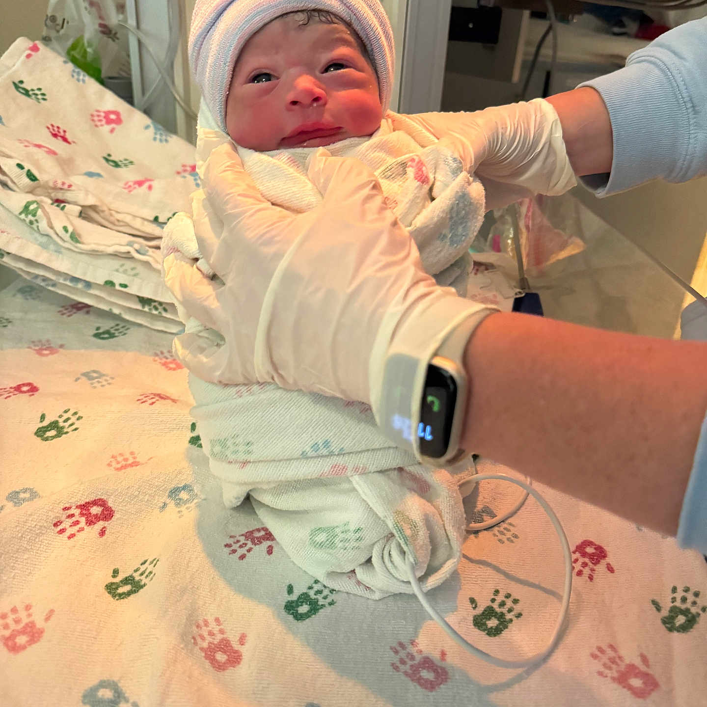Jeris joined the competition — help win amazing prizes! architecture, baby, bed, bodypart, bonnet, building, cap, clothing, electronics, face, finger, furniture, glove, hand, hat, head, hospital, newborn, person, photography