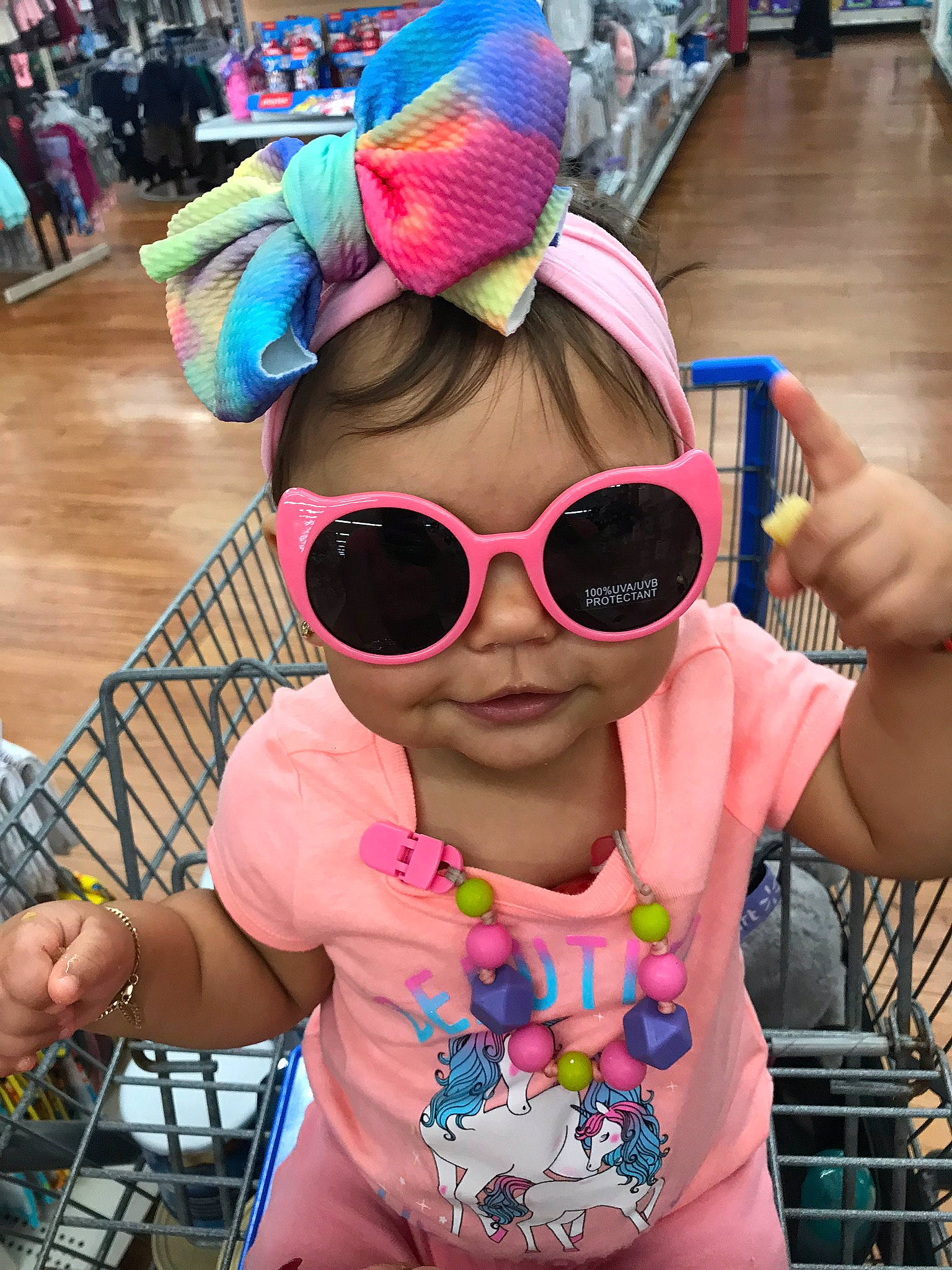 Brittany joined the competition — help win amazing prizes! cap, child, cool, ear, eyewear, fashion_accessory, fun, glasses, goggles, hat, headgear, person, personal_protective_equipment, pink, summer, sun_hat, sunglasses, toddler, vacation, vision_care