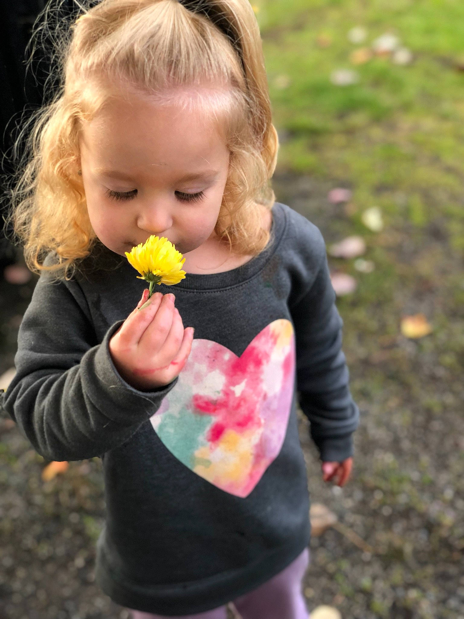 Primrose is registered to the contest to win money with this photo: baby_toddler_clothing, blond, brown_hair, child, clothing, finger, flower, fun, gesture, grass, hairstyle, hand, happy, pattern, people_in_nature, person, petal, plant, play, sleeve