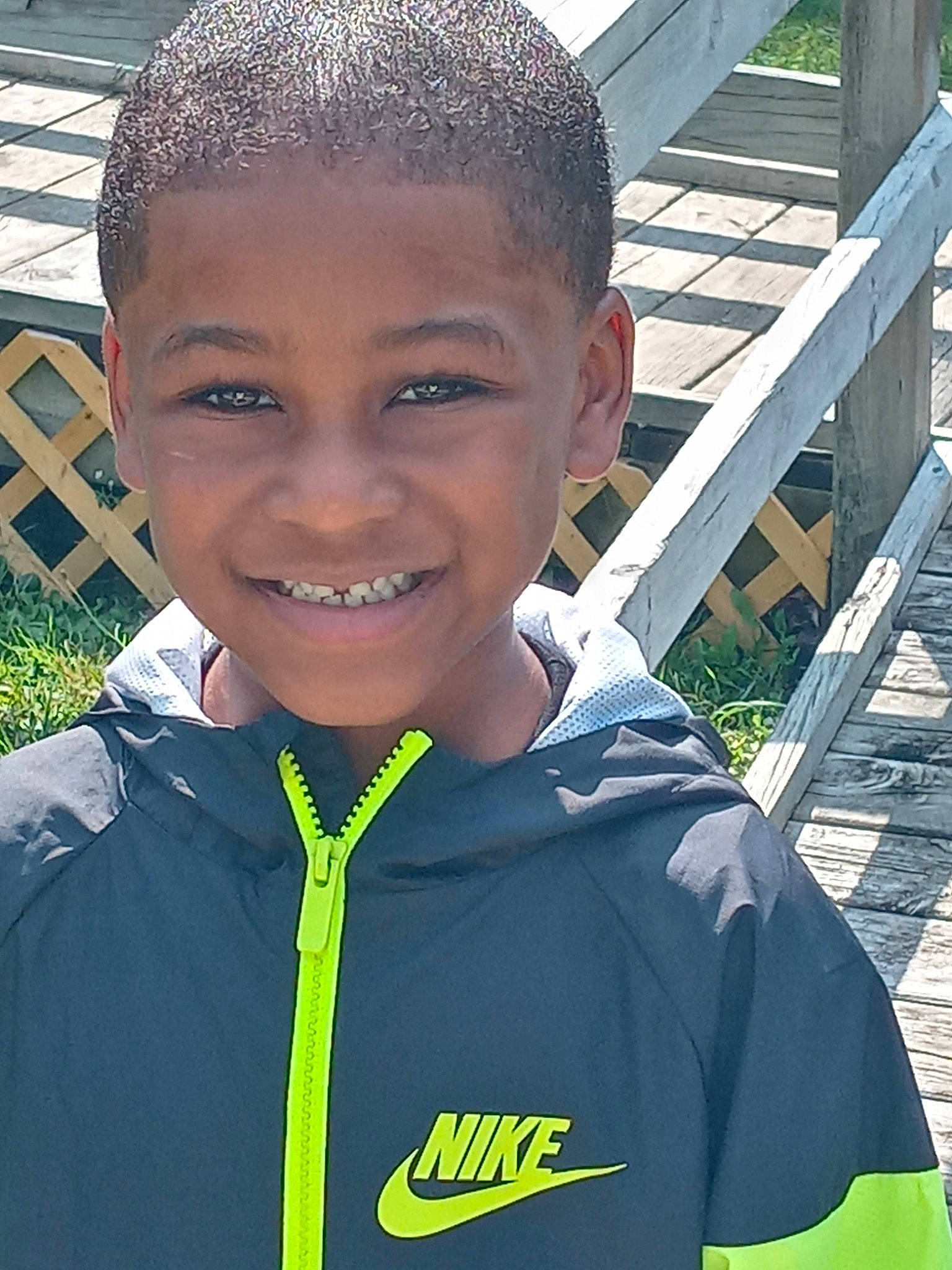 Treyvon joined the competition — help win amazing prizes! buzz_cut, caesar_cut, child, chin, cool, electric_blue, eyebrow, face, forehead, fun, happy, joy, person, plant, player, skin, sleeve, smile, sports_uniform, sportswear