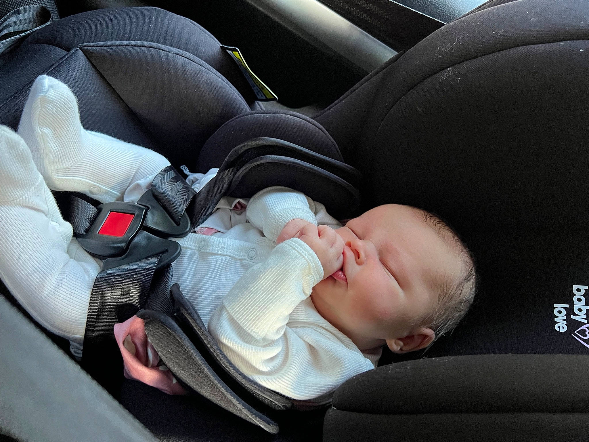 Chevy is registered to the contest to win money with this photo: auto_part, automotive_design, baby, baby_carriage, baby_in_car_seat, baby_products, baby_toddler_clothing, car_seat, car_seat_cover, child, comfort, family_car, head_restraint, luxury_vehicle, motor_vehicle, person, personal_luxury_car, seat_belt, sitting, toddler