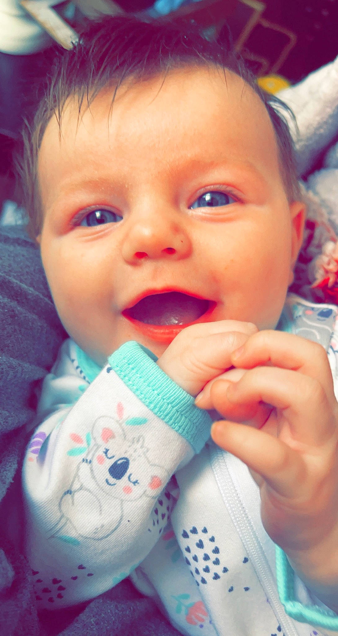 Edith is registered to the contest to win money with this photo: baby, baby_products, baby_toddler_clothing, biting, cheek, child, chin, drinkware, eyelash, finger, happy, iris, lip, mouth, nail, nose, person, skin, smile, sweetness