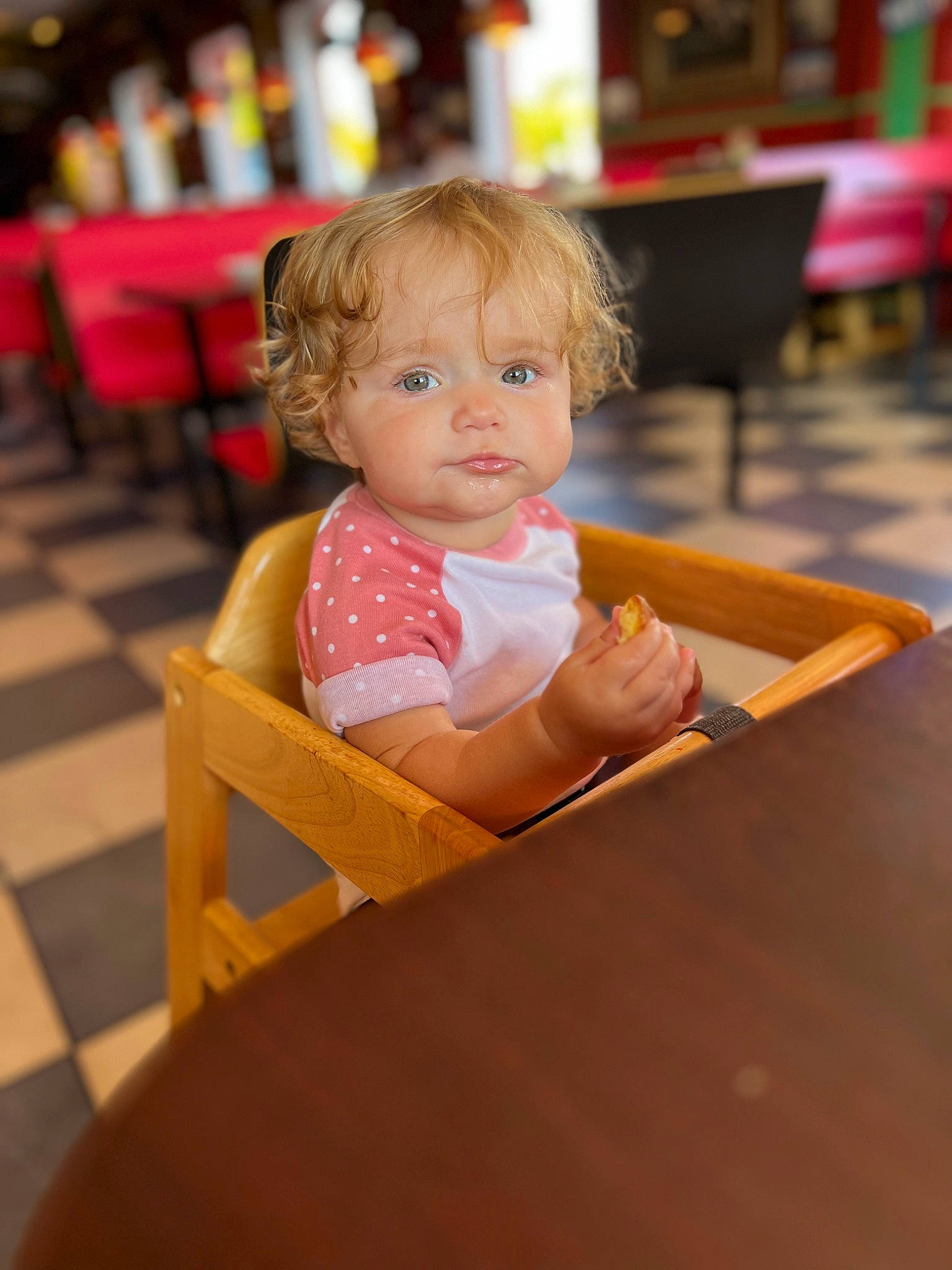 Remi joined the competition — help win amazing prizes! baby, baby_toddler_clothing, chair, cheek, child, dress, event, eye, floor, flooring, fun, happy, hardwood, iris, leisure, person, recreation, sitting, skin, toddler