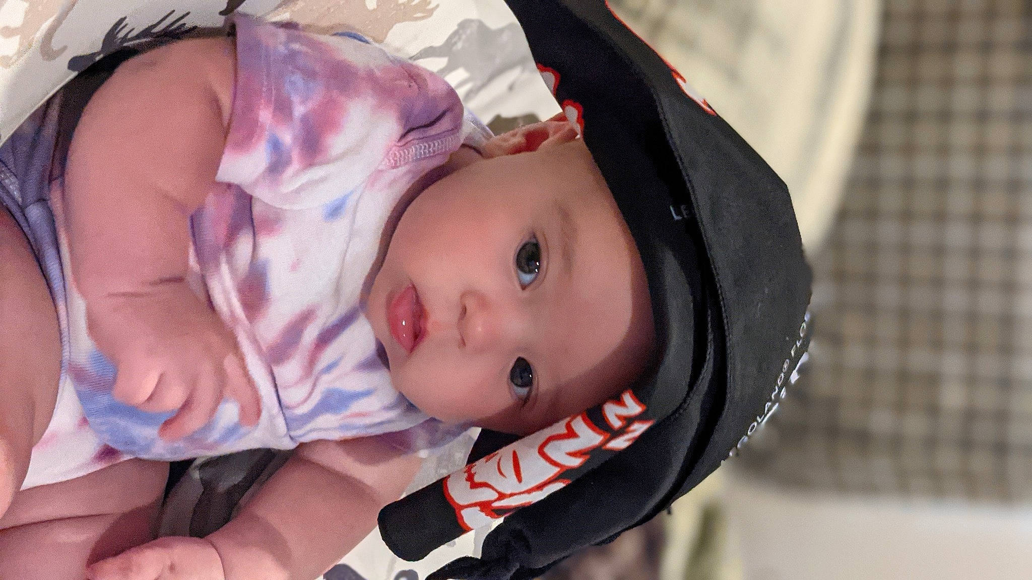Evyanna joined the competition — help win amazing prizes! baby, cheek, child, eye, eyebrow, eyelash, fun, happy, headwear, human_body, lip, mouth, pattern, person, pink, plaid, skin, sleeve, street_fashion, tartan