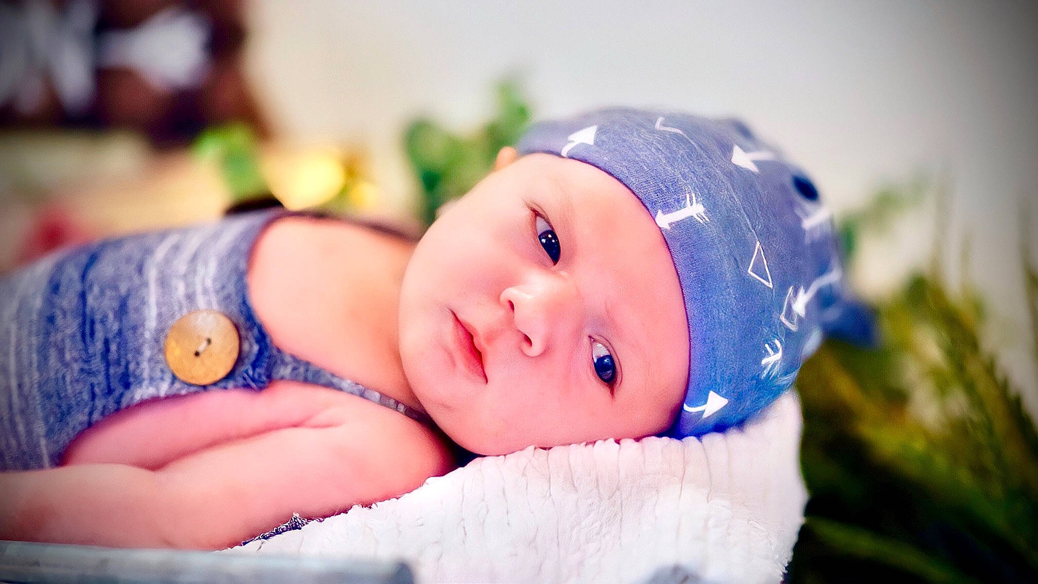 Watson joined the competition — help win amazing prizes! baby, baby_sleeping, baby_toddler_clothing, cap, child, comfort, electric_blue, eye, fashion_accessory, flash_photography, fun, grass, happy, hat, headband, headgear, headwear, iris, jewellery, person