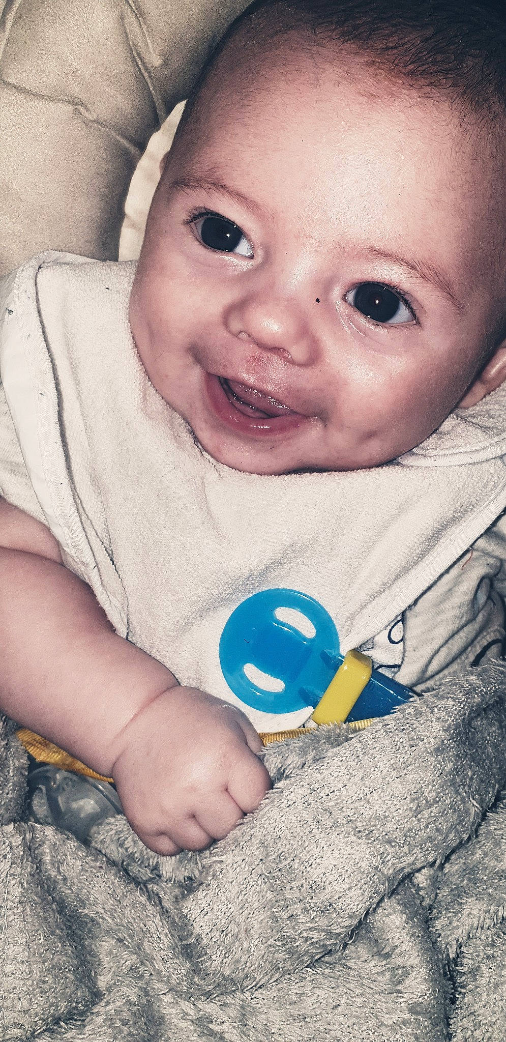 Maitland-james is registered to the contest to win money with this photo: baby, baby_products, cheek, child, eye, face, facial_expression, finger, fun, hand, head, joy, lip, mouth, nose, person, play, skin, smile, toddler