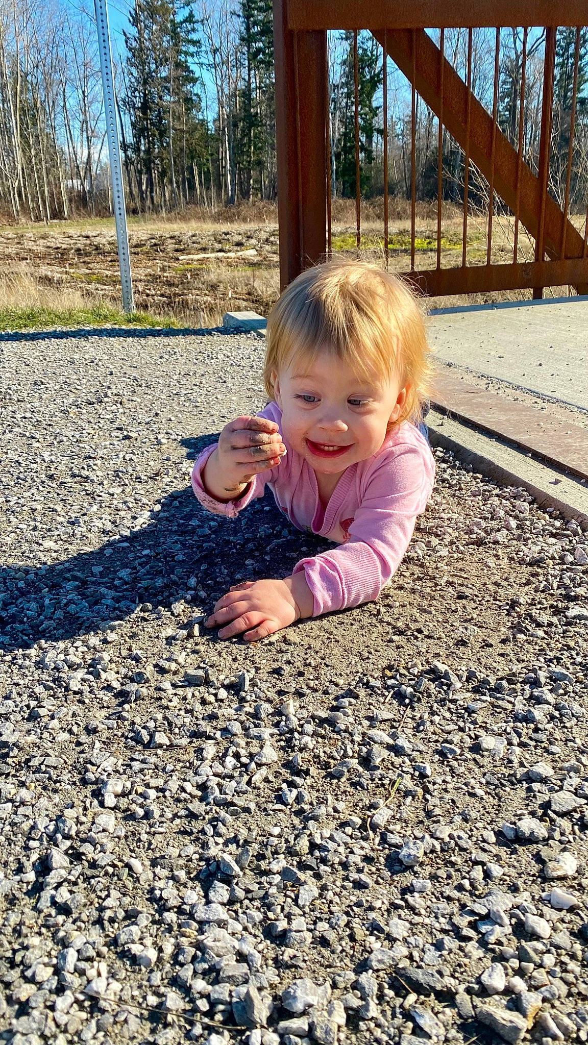 Delilah joined the competition — help win amazing prizes! asphalt, baby, baby_toddler_clothing, child, city, fun, grass, happy, joy, leisure, people_in_nature, person, play, recreation, road_surface, sand, sky, smile, soil, toddler