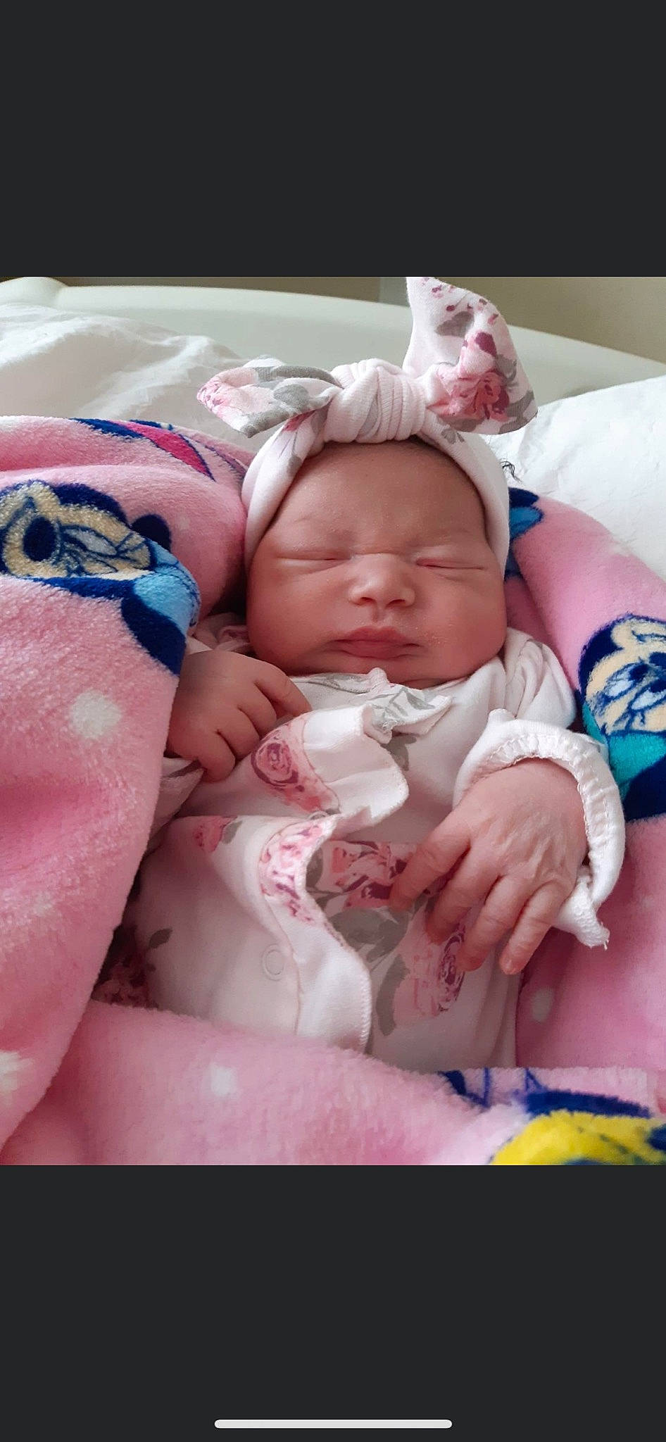 Gabriella joined the competition — help win amazing prizes! baby, baby_products, baby_safety, baby_sleeping, baby_toddler_clothing, bedding, bedtime, cheek, child, comfort, eye, finger, hand, linens, mouth, nail, person, pink, skin, thumb