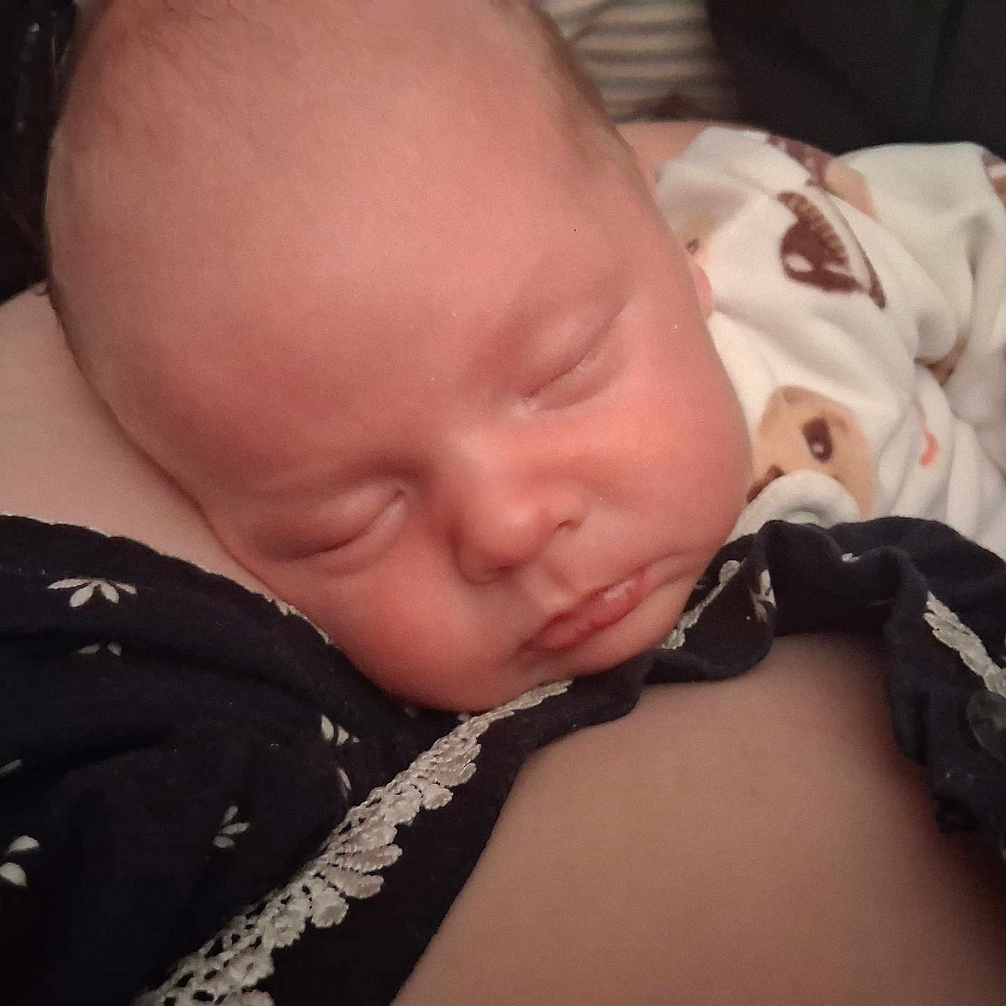 Tommy is registered to the contest to win money with this photo: baby, sleeping, pajamas, infant, closeup, face, person, skin, comfort, rest, cute, peaceful, child, nap, soft, warm, holding, cuddling, newborn, portrait