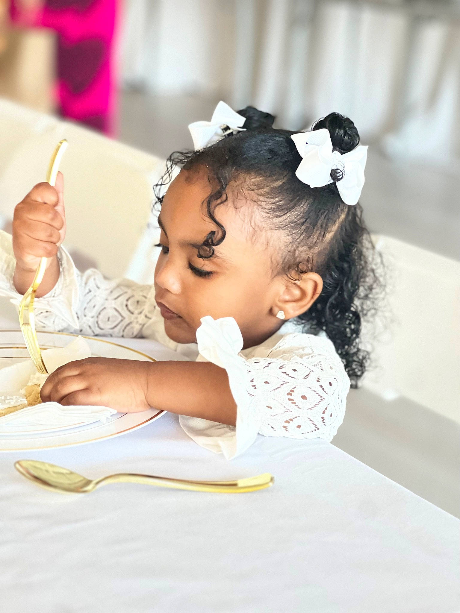Ayana joined the competition — help win amazing prizes! bridal_accessory, chair, child, desk, event, eyelash, fashion_accessory, fashion_design, flash_photography, fun, happy, headband, headpiece, jewellery, office_supplies, person, room, sitting, tableware, toddler