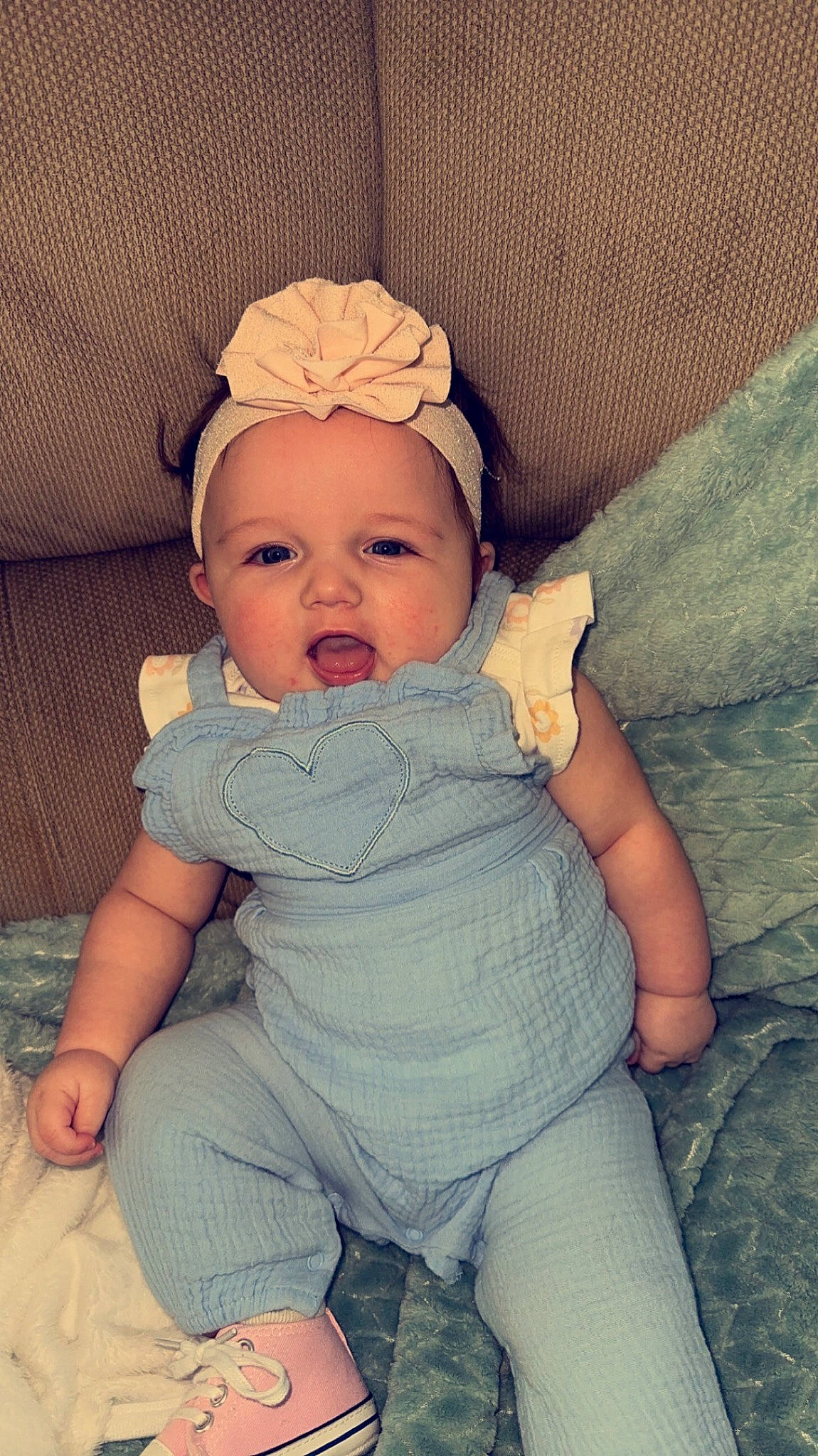 Adalyn is registered to the contest to win money with this photo: baby, baby_toddler_clothing, cheek, child, chin, comfort, cool, eye, eyebrow, face, flash_photography, head, headband, headgear, headwear, iris, lip, mouth, person, skin