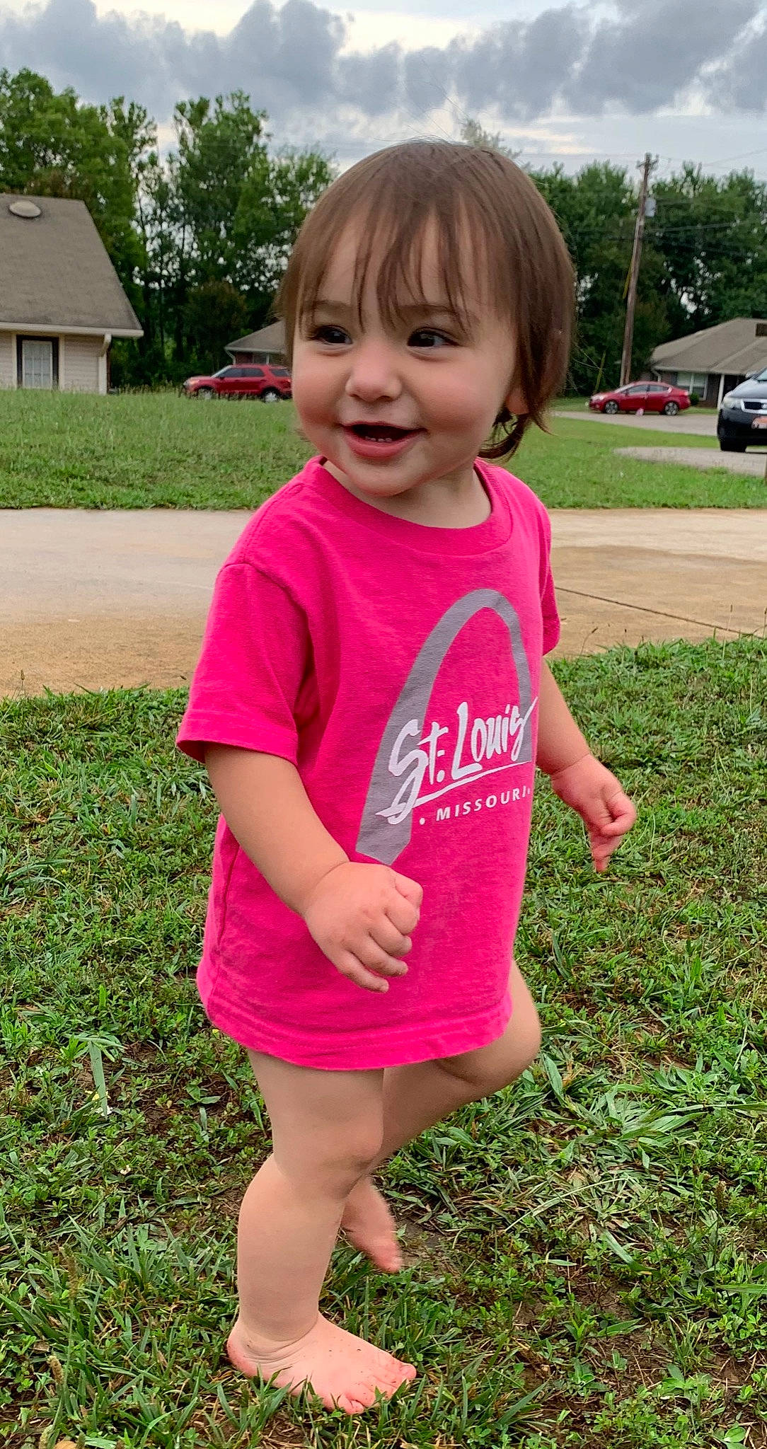Graceleigh joined the competition — help win amazing prizes! child, fun, grass, happy, joy, person, pink, plant, play, smile, summer, t_shirt, toddler