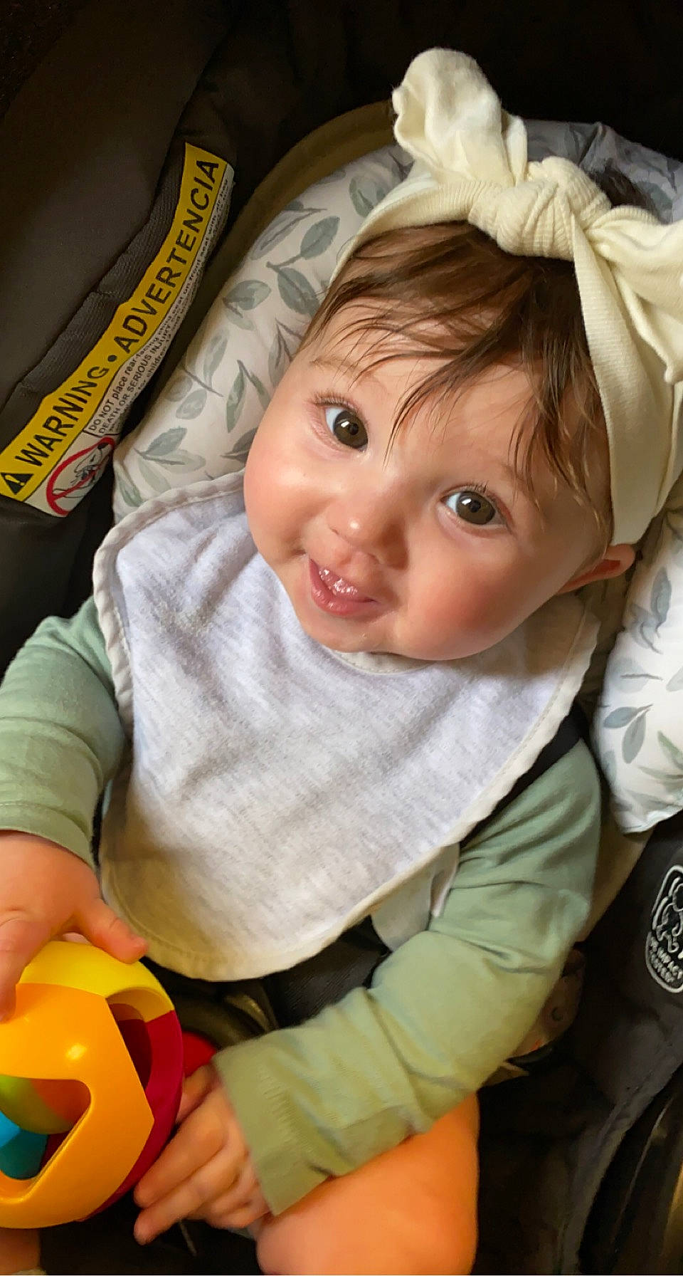 Elliana joined the competition — help win amazing prizes! baby, baby_products, baby_toddler_clothing, cheek, child, doll, eyelash, finger, fun, happy, human, mouth, nose, organ, person, sitting, skin, smile, thumb, toddler