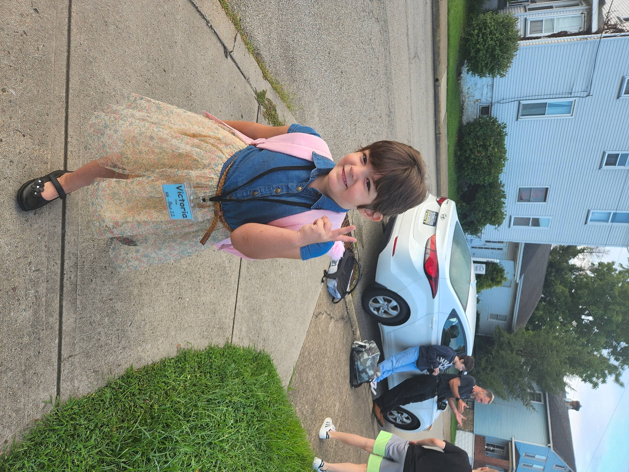 Victoria is registered to the contest to win money with this photo: adventure, asphalt, concrete, electric_blue, fun, grass, human_leg, joy, leisure, pedestrian, person, plant, recreation, shorts, sidewalk, tree