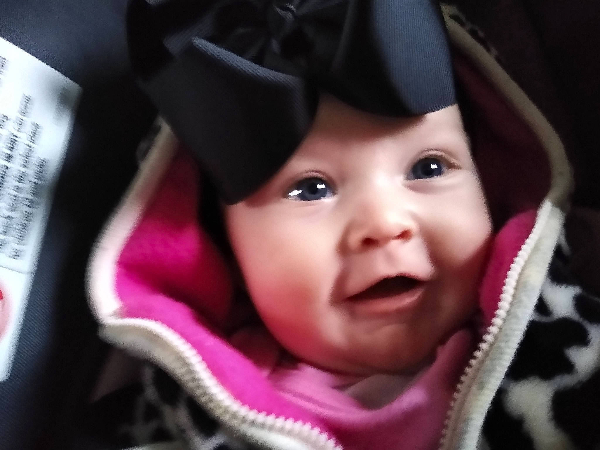 Khloe is registered to the contest to win money with this photo: baby, beauty, cap, cheek, cool, eyebrow, eyelash, happy, headgear, headwear, jaw, lip, magenta, mouth, nose, outerwear, person, pink, product, skin