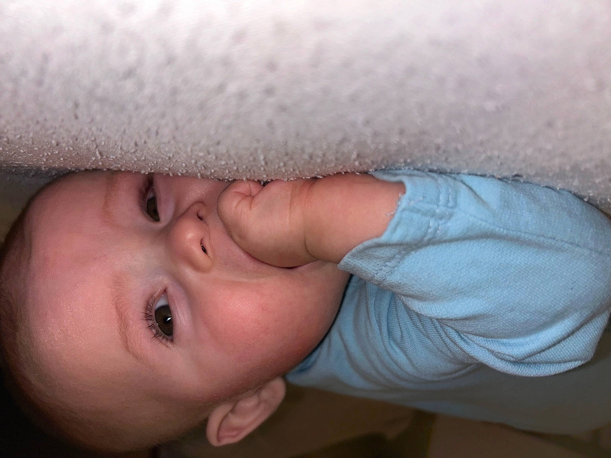Soan a rejoint le concours — aidez-le/la à gagner de superbes lots ! baby, baby_toddler_clothing, cheek, child, close_up, comfort, elbow, eyelash, gesture, grey, happy, human_leg, lip, nail, nose, person, portrait_photography, skin, smile, thumb