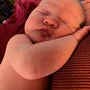 Mable joined the competition — help win amazing prizes! baby, newborn, sleeping, arm, skin, face, closeup, infant, peaceful, resting, soft, texture, warm_colors, cozy, portrait, child, person, indoors, cuddly, comfort