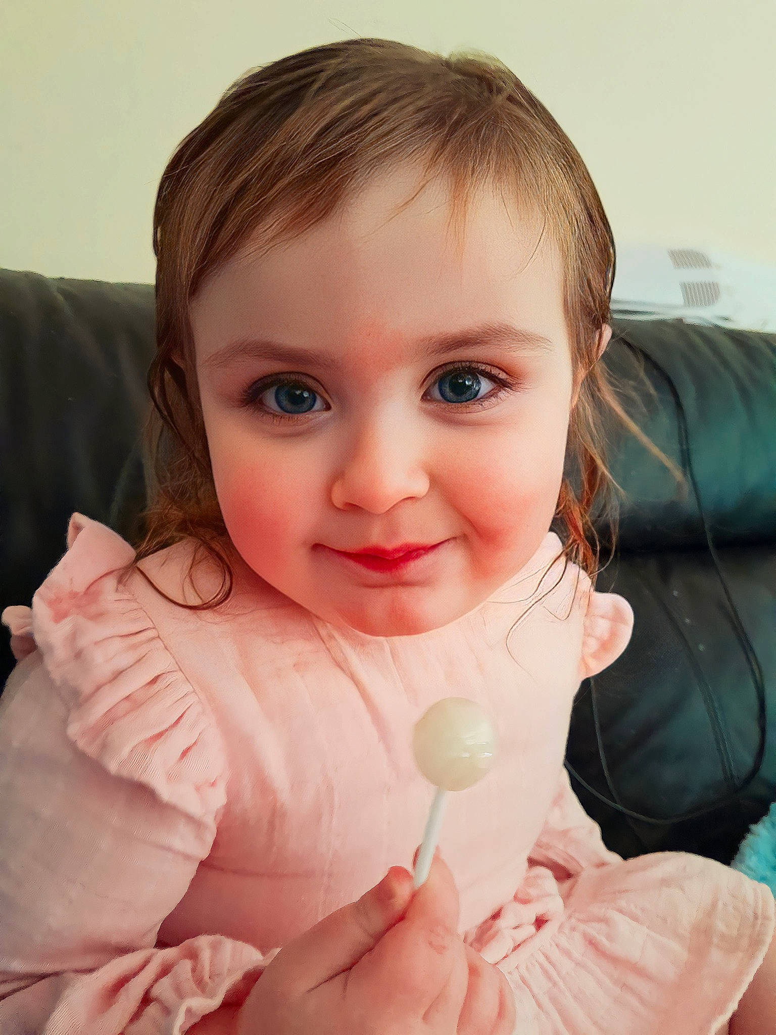 Paige is registered to the contest to win money with this photo: arm, baby_toddler_clothing, cheek, chin, dress, eye, eyebrow, eyelash, face, hair, hairstyle, head, joy, lip, mouth, muscle, neck, nose, person, shoulder