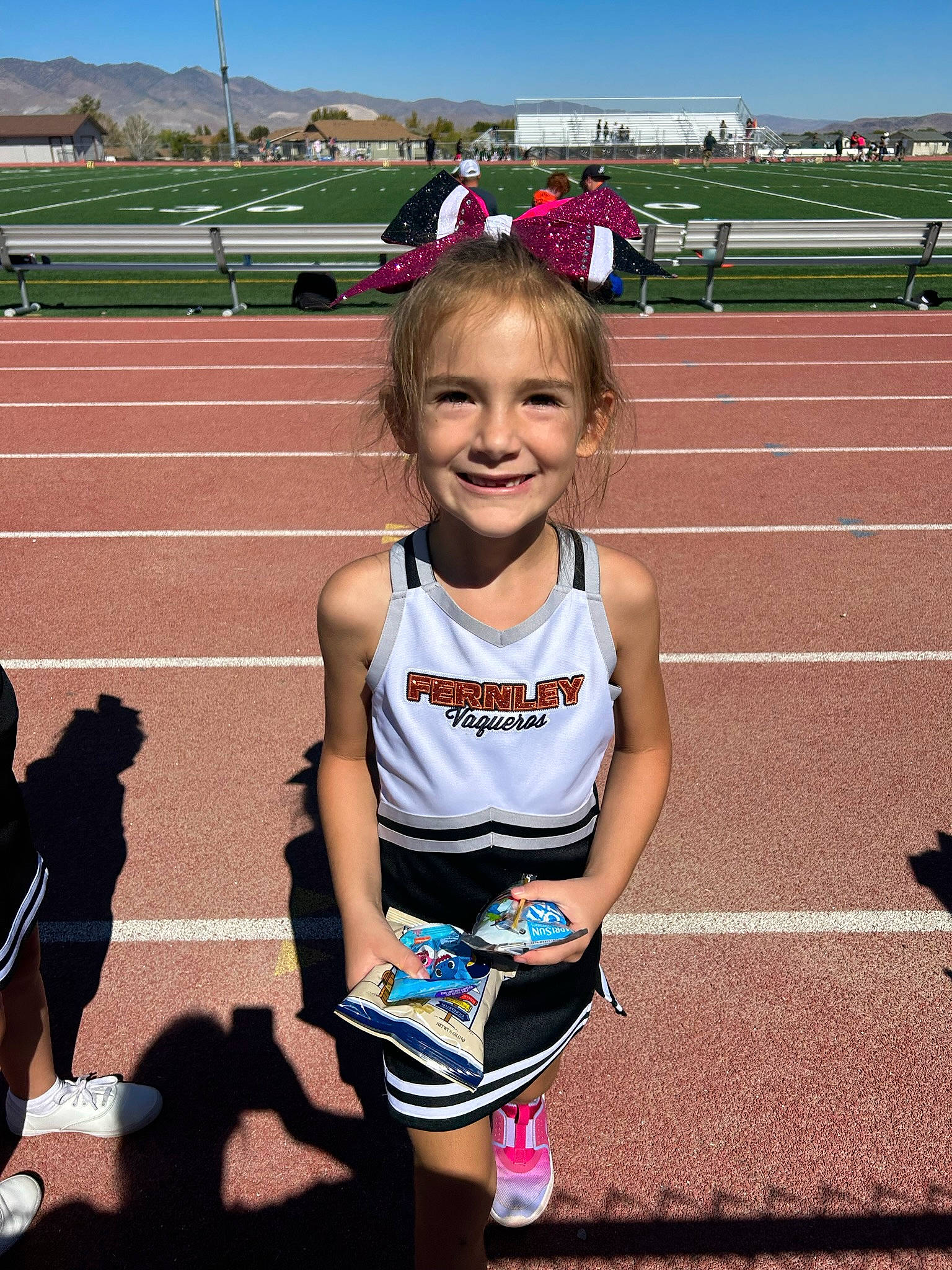 Adelynn joined the competition — help win amazing prizes! athlete, athletics, championship, competition_event, exercise, joy, middle_distance_running, outdoor_recreation, people, person, player, racing, recreation, running, shorts, sky, smile, sneakers, sports, sports_uniform
