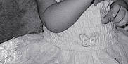 Mckenna Brook joined the competition — help win amazing prizes! baby, infant, dress, lace, butterfly, sock, blanket, hand, face, cute, child, portrait, monochrome, newborn, sitting, soft, clothing, young, person, cozy