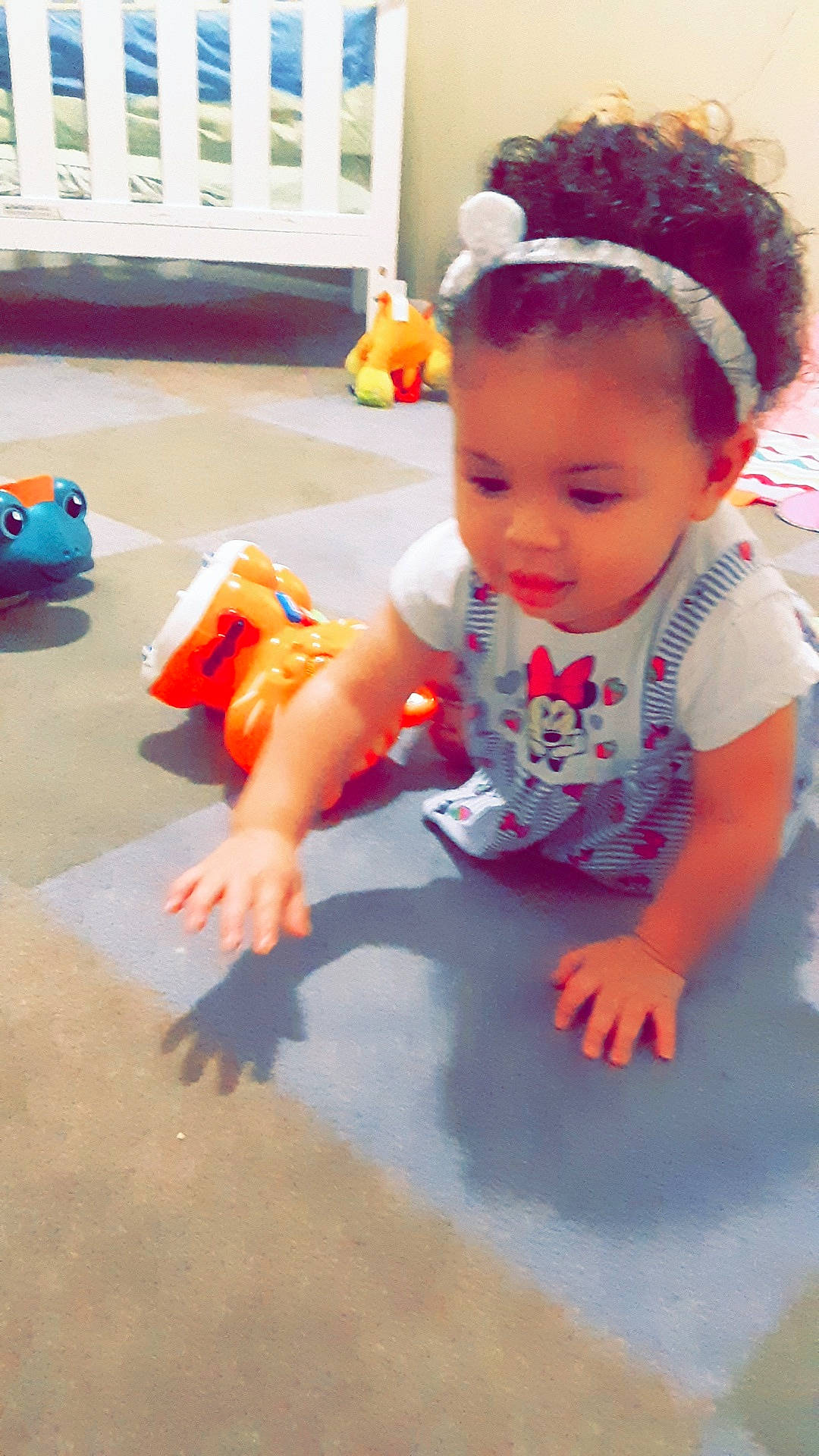 Marley is registered to the contest to win money with this photo: baby, child, floor, fun, person, play, toddler