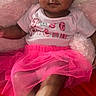 Malasianay joined the competition — help win amazing prizes! baby, child, pink_tutu, headband, bow, teddy_bear, plush_toy, white_socks, red_background, cute, smiling, portrait, indoor, sitting, soft_toy, infant, clothing, happy, face, adorable