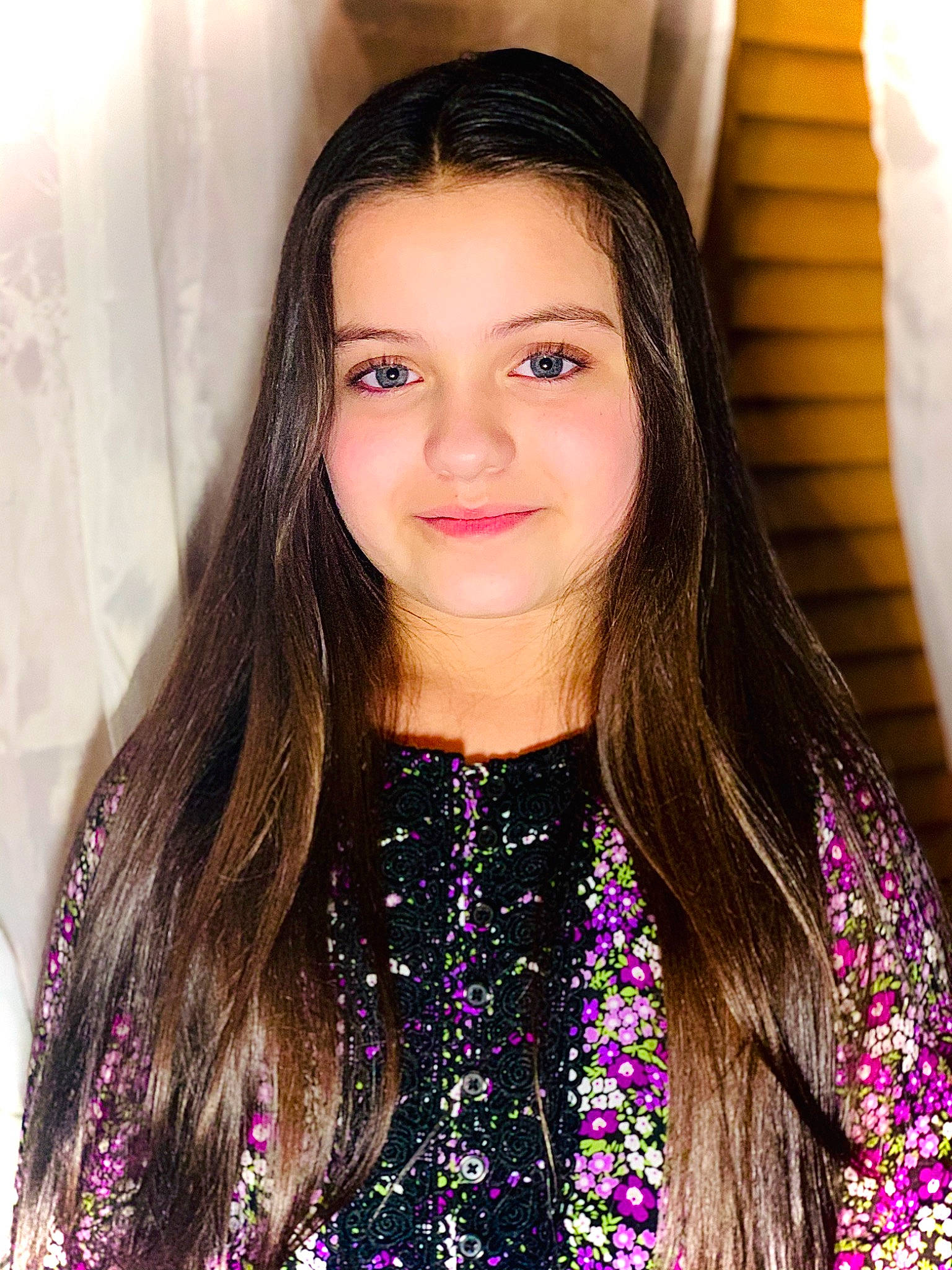 Jolie joined the competition — help win amazing prizes! beauty, black_hair, brown_hair, child_model, eyebrow, face, forehead, hair, hair_coloring, hairstyle, layered_hair, lip, long_hair, magenta, makeover, material_property, person, photography, pink, purple