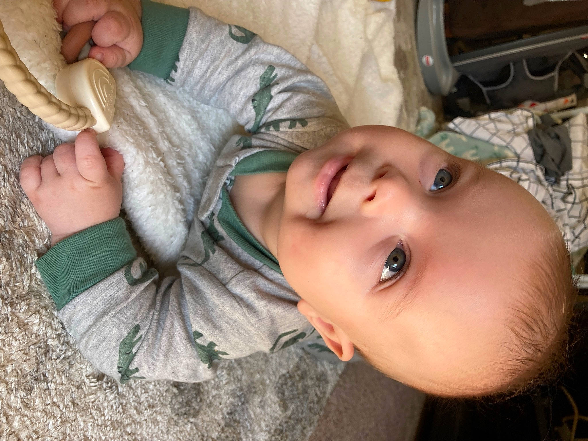 Kamden is registered to the contest to win money with this photo: baby, cheek, child, comfort, eye, eyelash, grass, happy, human_body, joy, lip, mouth, nose, organ, person, plant, skin, smile, thumb, toddler