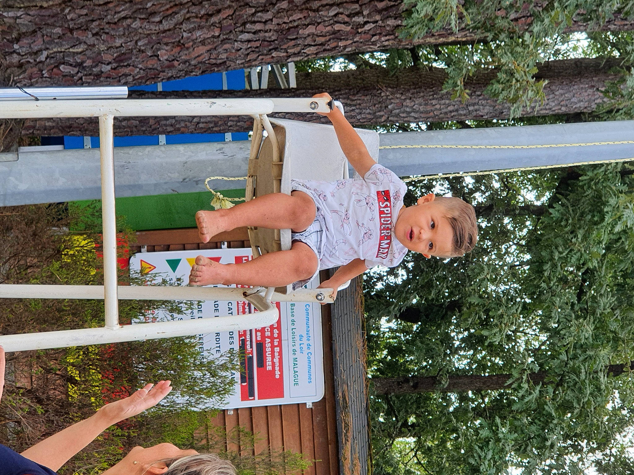 Noah participe au concours pour gagner de l'argent avec cette photo : arm, child, elbow, fun, grass, happy, leisure, people_in_nature, person, plant, recreation, shade, shorts, t_shirt, toddler, tree, wood