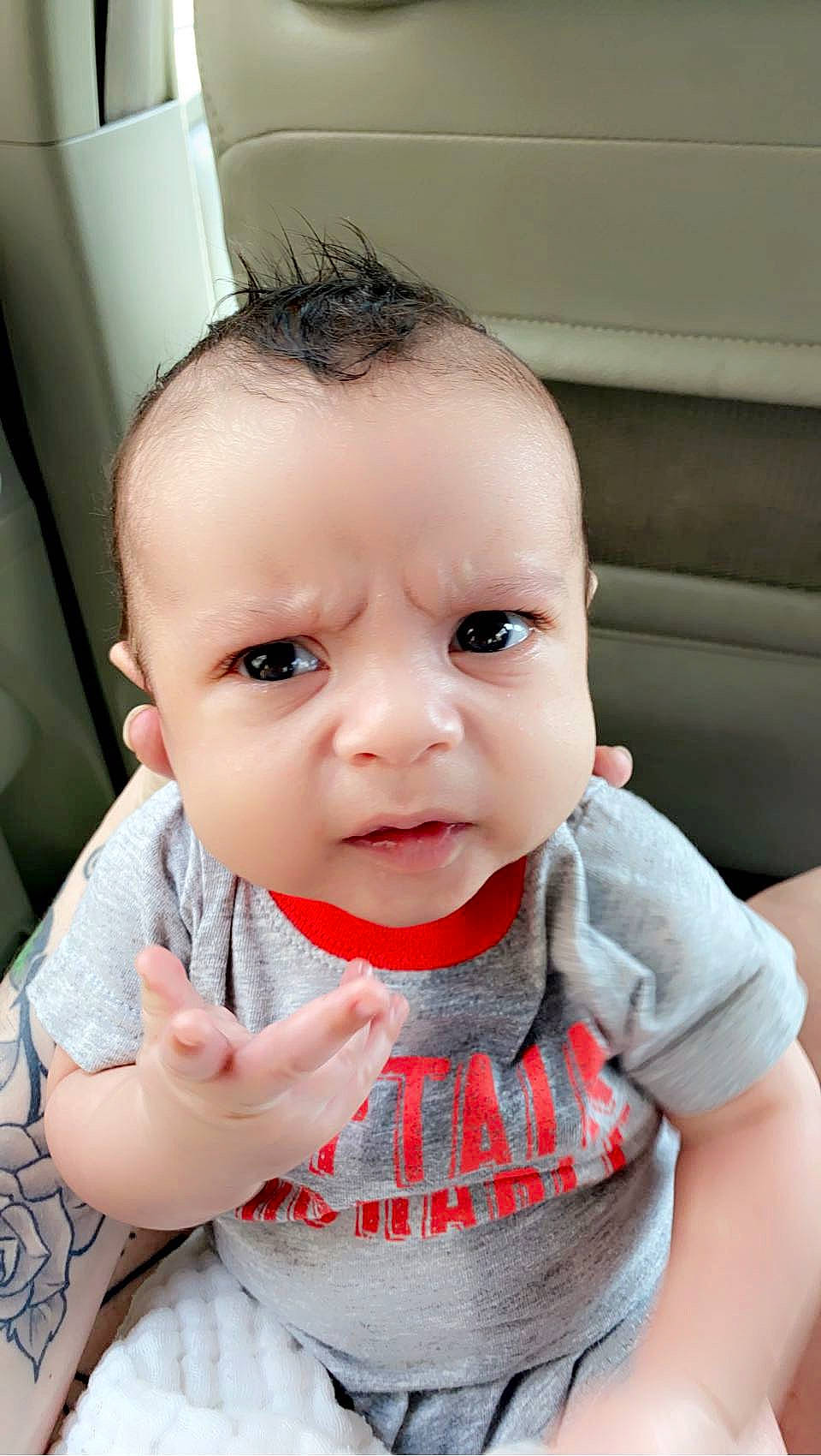 Giovanni joined the competition — help win amazing prizes! arm, baby, baby_toddler_clothing, cheek, chin, collar, dress, eyebrow, eyelash, finger, happy, head, iris, lip, mouth, nose, person, skin, sleeve, toddler