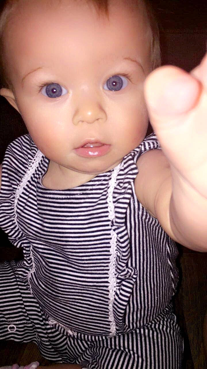 Carolina joined the competition — help win amazing prizes! baby, baby_toddler_clothing, cheek, ear, eye, eyelash, finger, flash_photography, gesture, hand, iris, lip, mouth, nail, neck, nose, organ, person, skin, sleeve