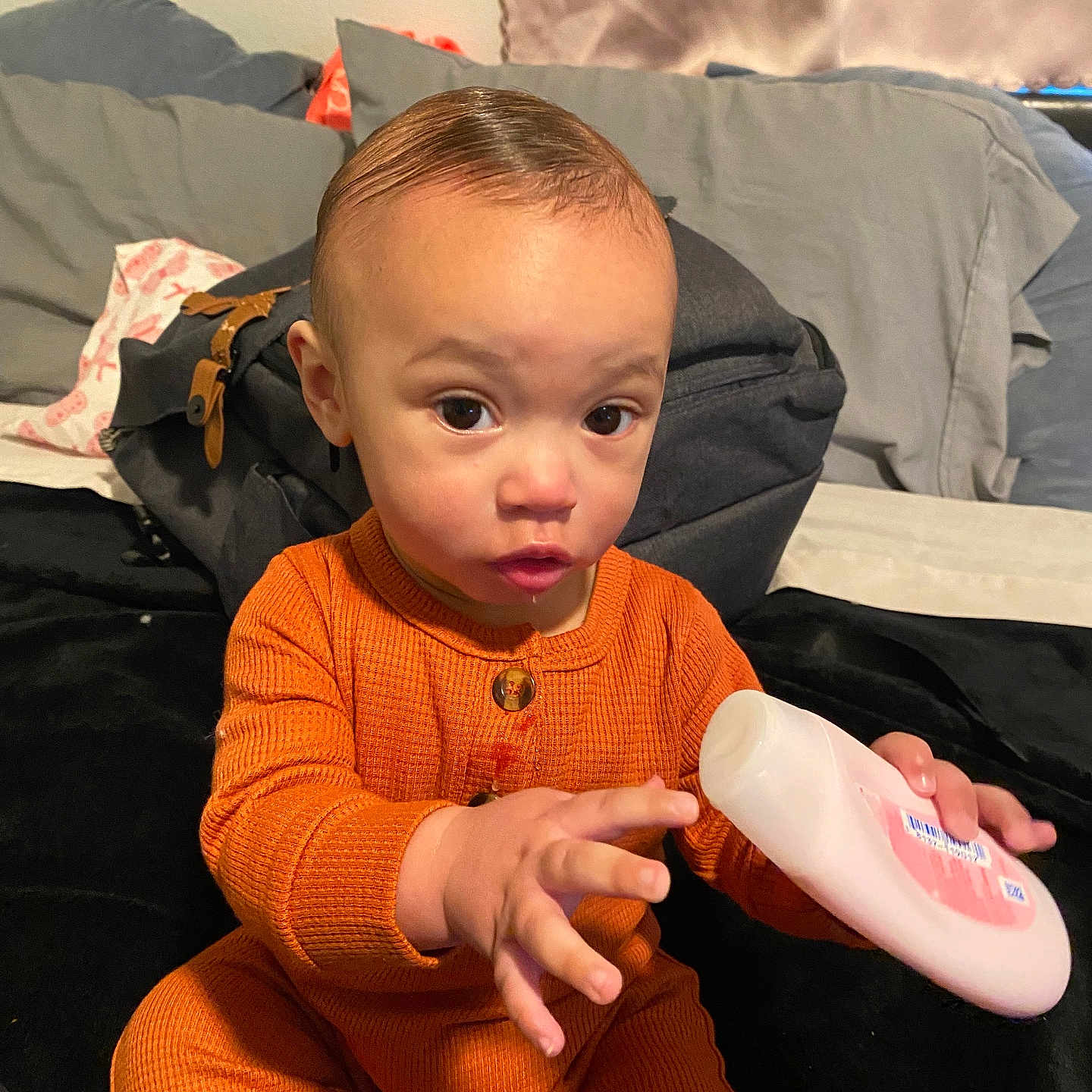 Otto joined the competition — help win amazing prizes! accessories, baby, bag, bed, beverage, bodypart, couch, cushion, face, finger, furniture, hand, handbag, head, homedecor, milk, person, photography, portrait, thermometer