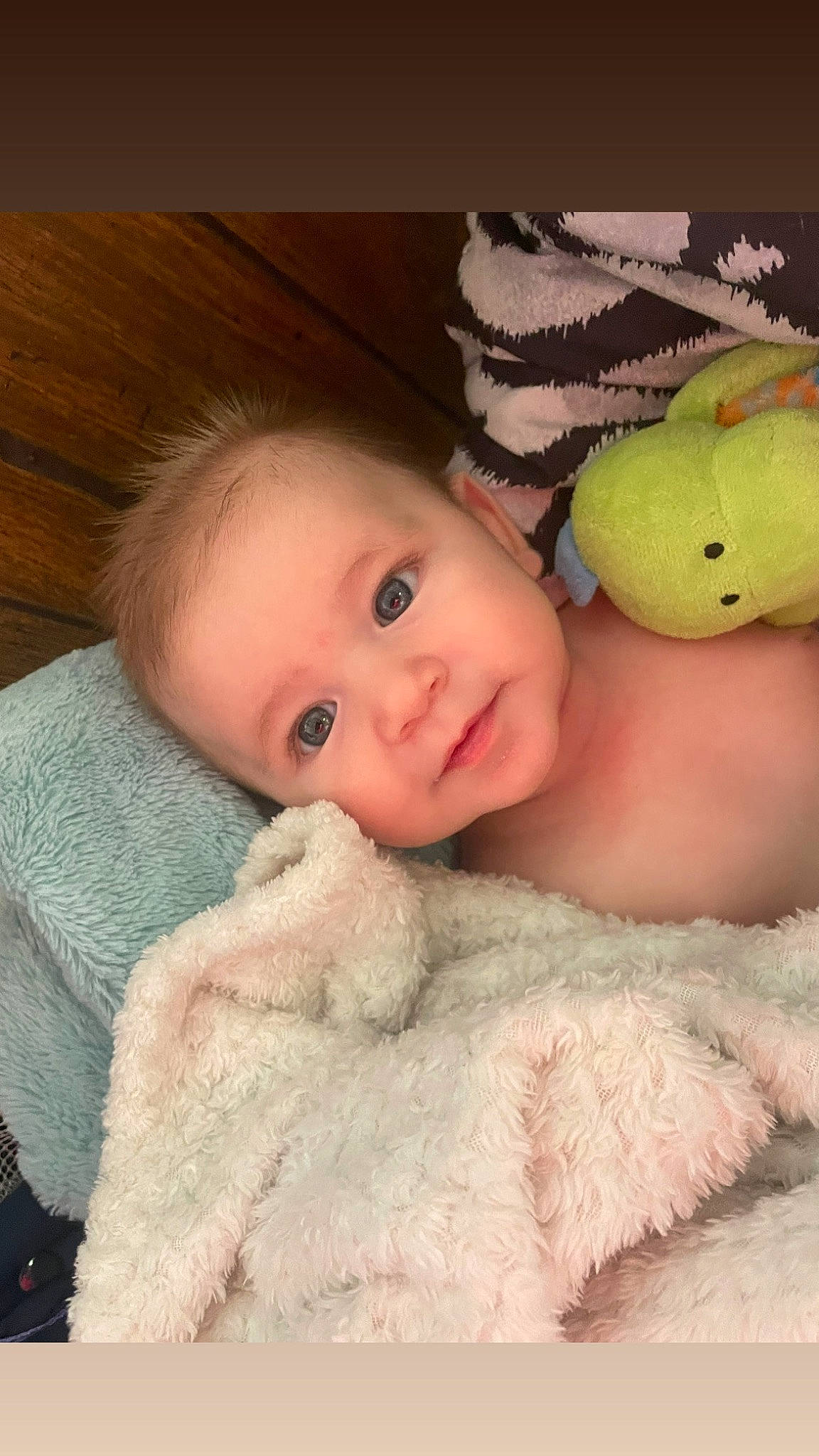 Brixton joined the competition — help win amazing prizes! baby, baby_toddler_clothing, cheek, child, comfort, facial_expression, happy, headgear, linens, mammal, nose, person, pink, product, skin, sleeve, smile, textile, toddler, toy