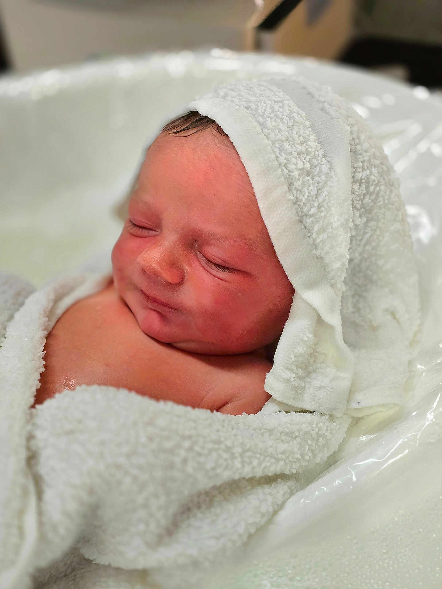 Crew joined the competition — help win amazing prizes! newborn, baby, infant, sleeping, towel, wrapped, closeup, skin, face, peaceful, soft, texture, white, bath, cute, child, portrait, resting, fresh, young