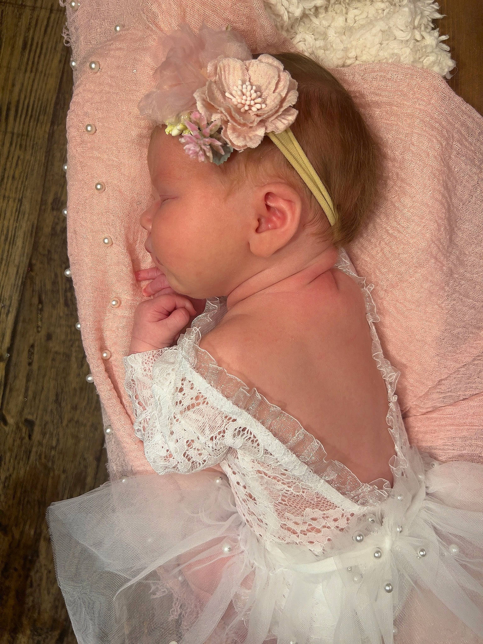Raelynn is registered to the contest to win money with this photo: bridal_accessory, bridal_clothing, dress, embellishment, eyelash, gown, hand, happy, headband, headgear, headpiece, iris, jewellery, long_hair, neck, necklace, person, petal, pink, shoulder