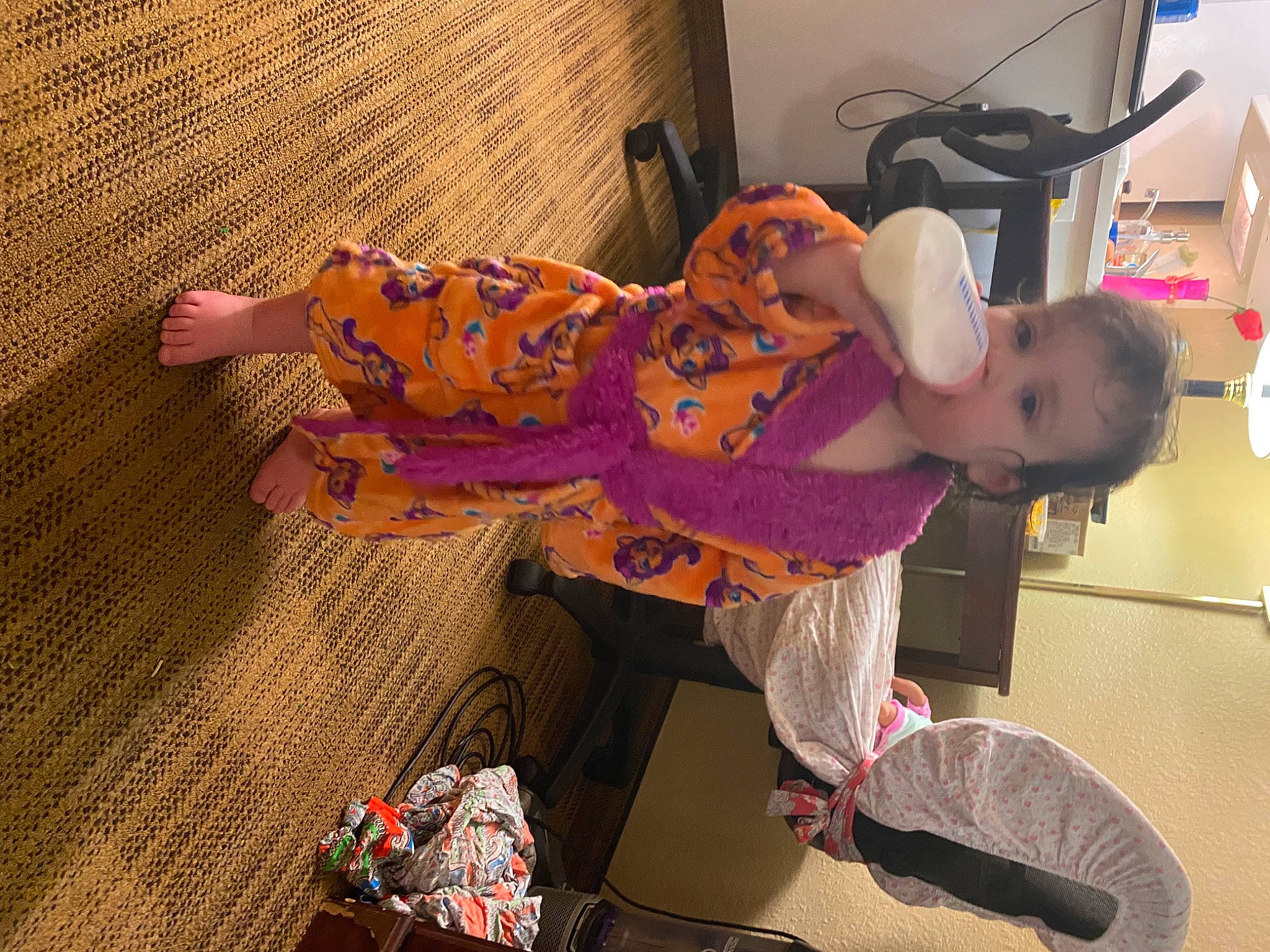 Ariebella is registered to the contest to win money with this photo: baby, baby_toddler_clothing, baby_toys, child, comfort, costume, flooring, fun, magenta, person, pink, play, room, toddler, wood