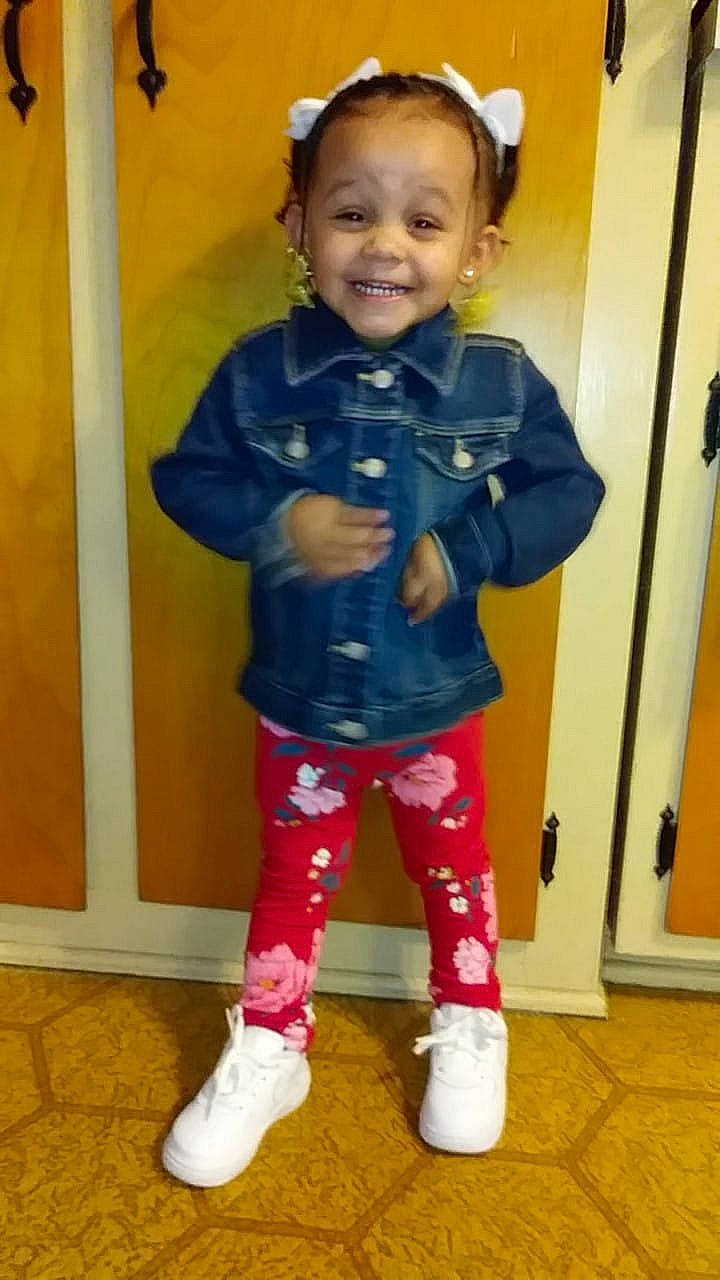 Aminah joined the competition — help win amazing prizes! blue, child, costume, day, flooring, footwear, fun, girl, headgear, jeans, joy, leggings, outerwear, person, play, product, red, shoe, standing, textile