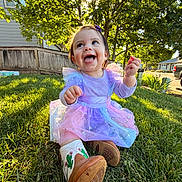 Amira joined the competition — help win amazing prizes! child, toddler, grass, tree, sunlight, smile, happy, dress, boots, outdoor, nature, backyard, greenery, person, daylight, cute, playing, young, sunshine, fun
