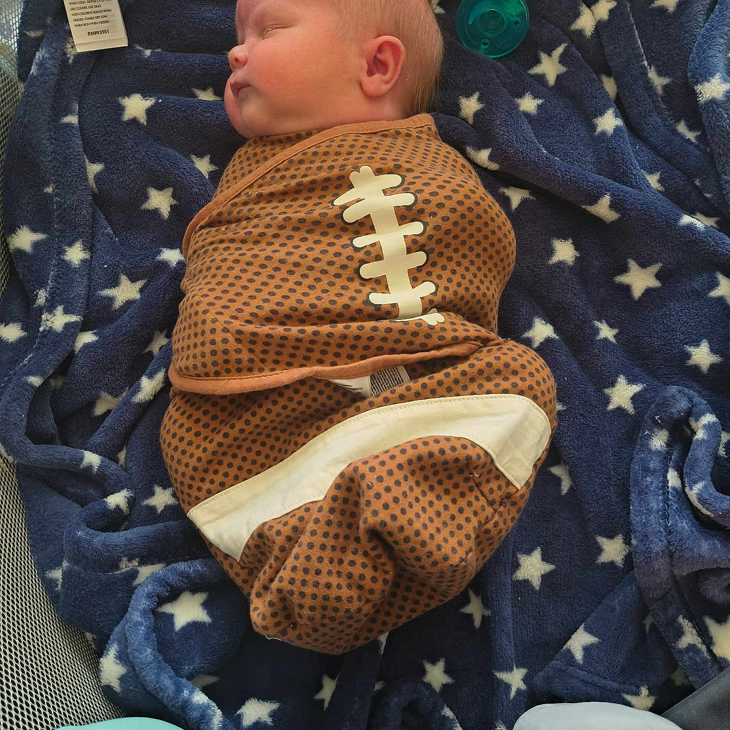 Wolfgang joined the competition — help win amazing prizes! baby, blanket, child, closeup, cozy, cute, fleece, indoors, infant, newborn, nursery, pacifier, peaceful, polka_dot, portrait, resting, sleeping, soft, star_pattern, swaddled