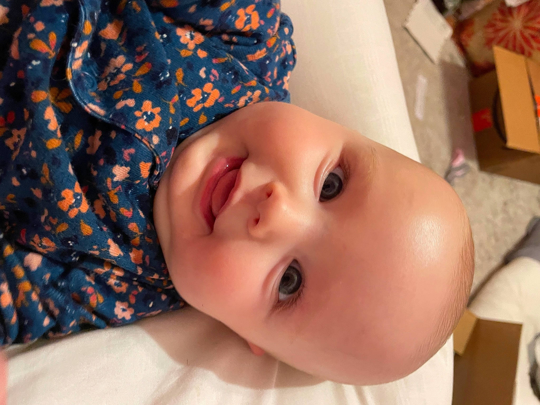 Dakota joined the competition — help win amazing prizes! baby, baby_toddler_clothing, cheek, child, electric_blue, eyebrow, eyelash, forehead, happy, headgear, human_body, iris, lip, mouth, neck, nose, pattern, person, skin, smile