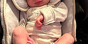 Ryder joined the competition — help win amazing prizes! newborn, baby, sleeping, car_seat, infant, feet, hands, clothing, soft_fabric, cloud_pattern, peaceful, cute, child, seatbelt, portrait, indoors, head_support, relaxation, comfort, tiny_toes