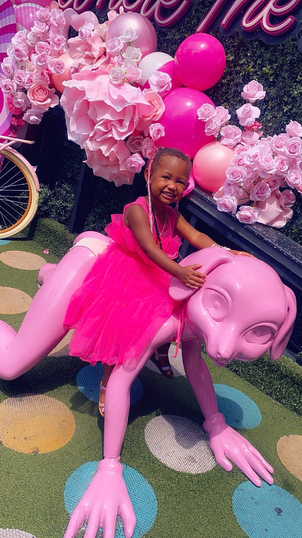 Nakia joined the competition — help win amazing prizes! balloon, beauty, bicycle_wheel, event, fashion_accessory, fun, happy, joy, leg, leisure, magenta, party_supply, person, petal, pink, plant, smile, textile, thigh, tire