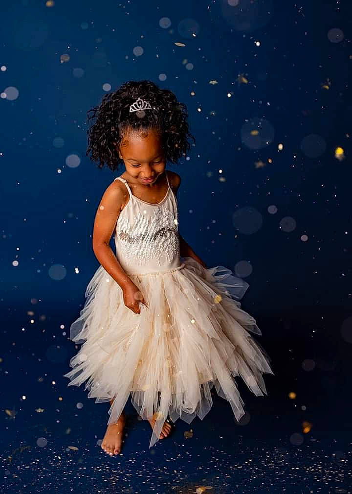 Roselynn joined the competition — help win amazing prizes! art, bridal_accessory, bridal_clothing, bridal_party_dress, cloud, dress, flash_photography, formal_wear, fun, gesture, gown, happy, headpiece, nature, people_in_nature, person, sky, smile, standing, toddler