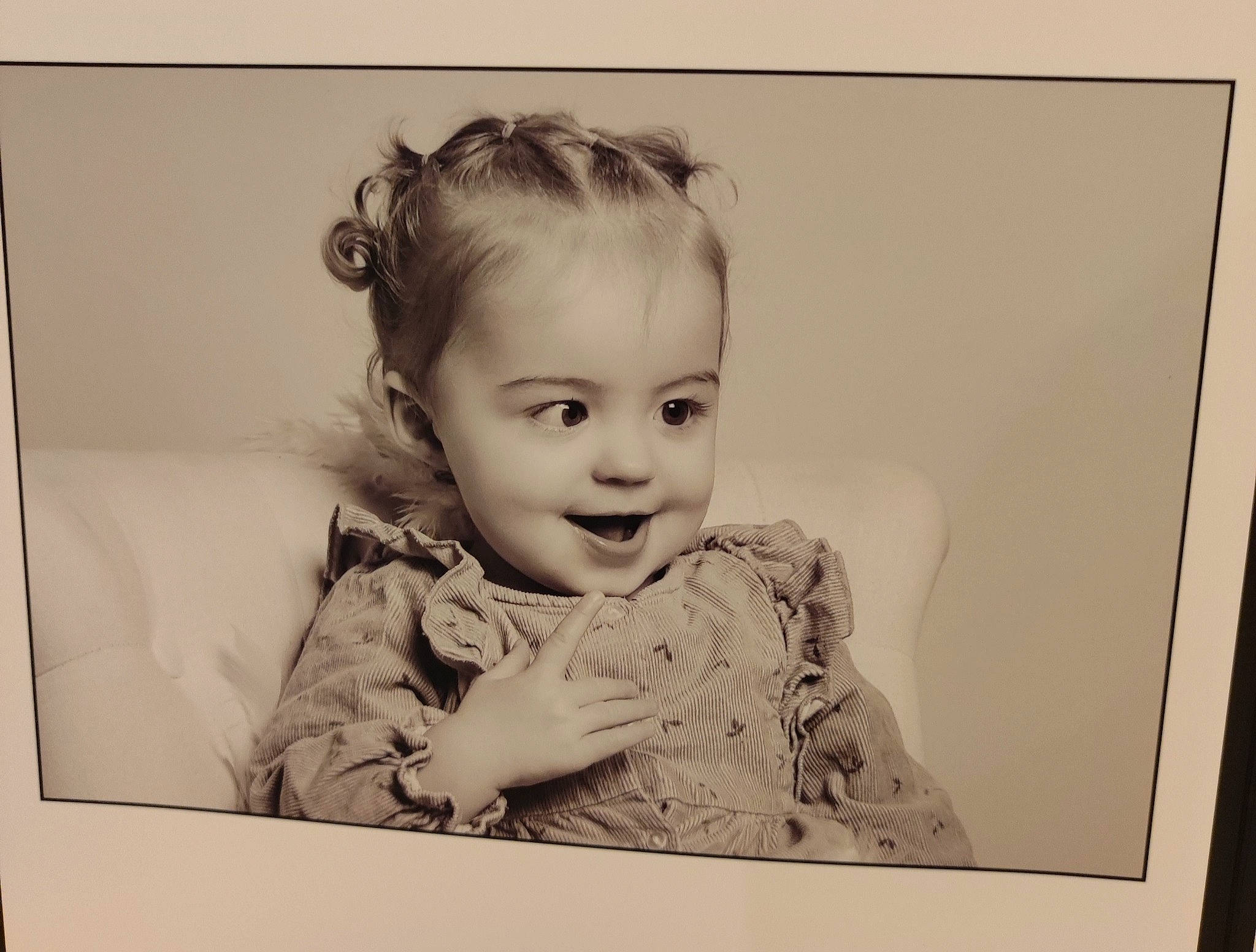 Romane a rejoint le concours — aidez-le/la à gagner de superbes lots ! art, baby, cheek, child, ear, eyelash, flash_photography, gesture, hair, happy, iris, laugh, monochrome, monochrome_photography, person, picture_frame, rectangle, room, sleeve, smile