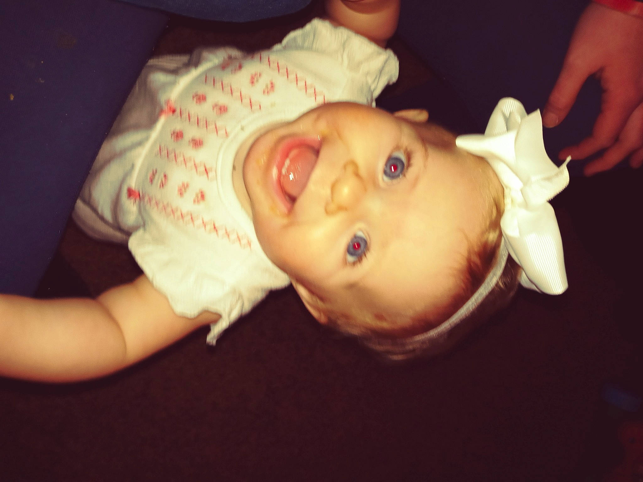 Kinzlee joined the competition — help win amazing prizes! baby, baby_toddler_clothing, cheek, child, ear, eyebrow, eyelash, finger, flash_photography, gesture, hand, happy, iris, lip, mouth, nose, person, skin, sleeve, toddler