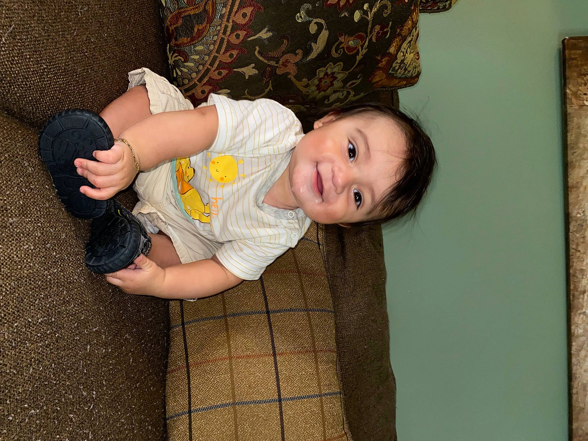 Mario Ezequiel joined the competition — help win amazing prizes! baby, baby_toddler_clothing, cheek, child, comfort, eye, finger, flooring, foot, head, human_leg, joy, knee, leg, mammal, person, skin, sleeve, smile, thigh